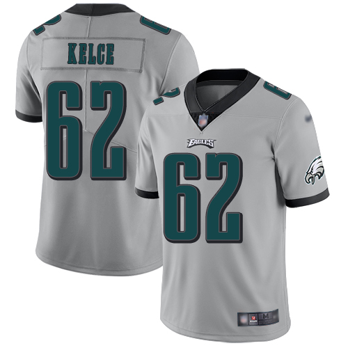Men Philadelphia Eagles #62 Jason Kelce Limited Silver Inverted Legend NFL Jersey Football->philadelphia eagles->NFL Jersey